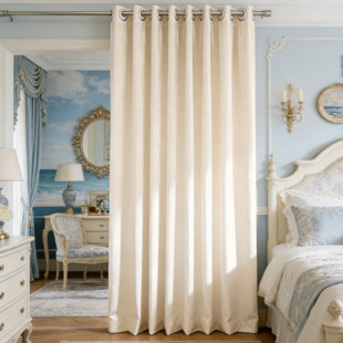 Grommet Velvet Curtains, 1 Panel - Super Soft Light Filtering Drapes, Noise Reducing & Privacy Protection Velvet Window Curtains for Living Room, Bedroom
