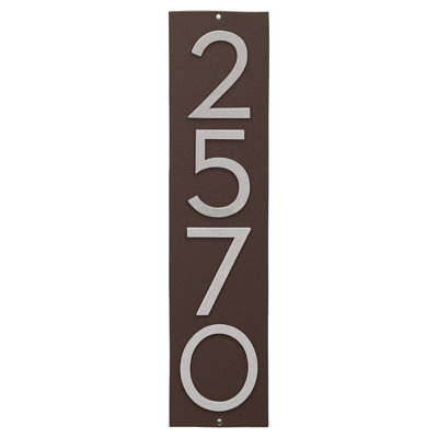 Floating Modern 6" Number Vertical Address Plaque Rectangle Wall Plaque