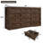 63" Wide Farmhouse Dresser with 12 Drawers, Vintage Wood Chest with Built-in Power Outlet, Closet Dresser for Bedroom, Living Room, Hallway-301652378