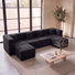 Canapé modulaire en chenille désossé en U / L 130 po avec ensemble de repose-pieds Horgan de Horgan, canapé modulaire en mousse à compression, assise profonde