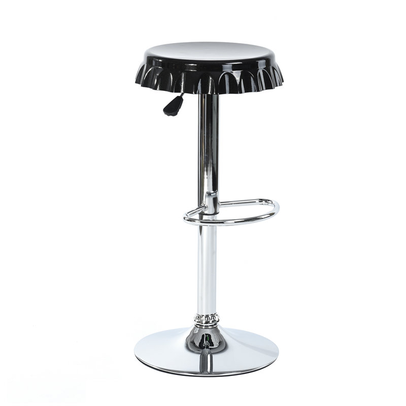 Pomona Swivel Adjustable Height Bar Stool, Black