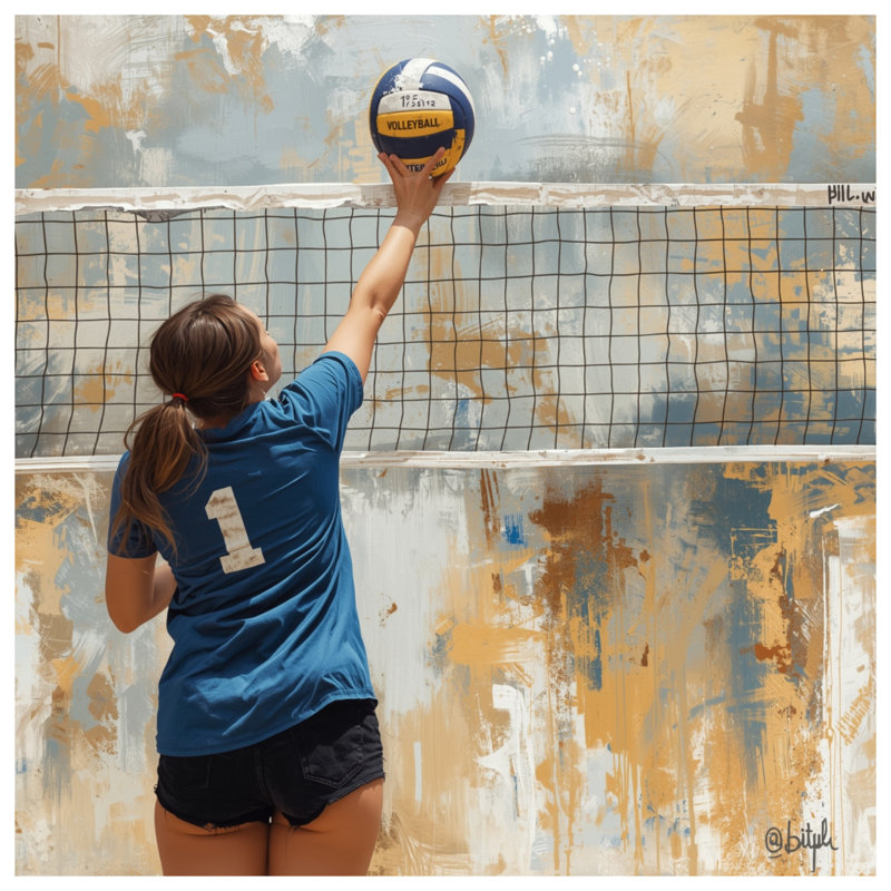Tapis de bain fille jouant au volleyball, L 34 po x L 21 po