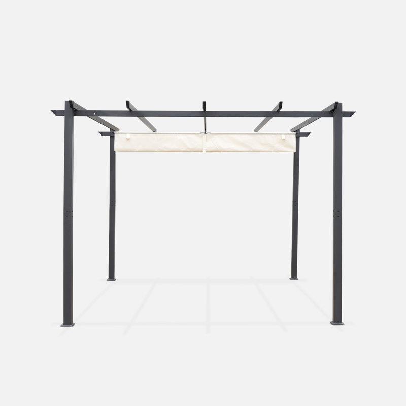 Azem 3m x 3m Aluminum Pergola, Ecru
