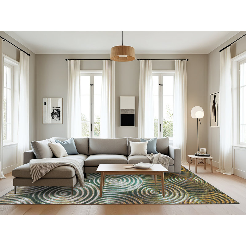 Tapis de zone dorée à motifs, Rectangle 8 pi x 12 pi