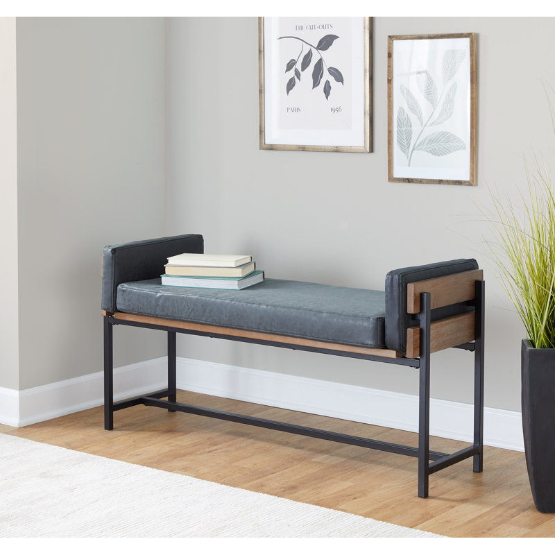 Banc en simili-cuir, Brun