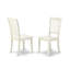 Ensemble de table de cuisine 5 pièces pour 4 personnes comprenant une table ronde et 4 chaises de salle à manger, 42 po x 42 po, lin blanc-156456528-156456533