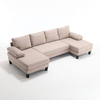 Upholstered U-Shaped Sectional Symmetrical