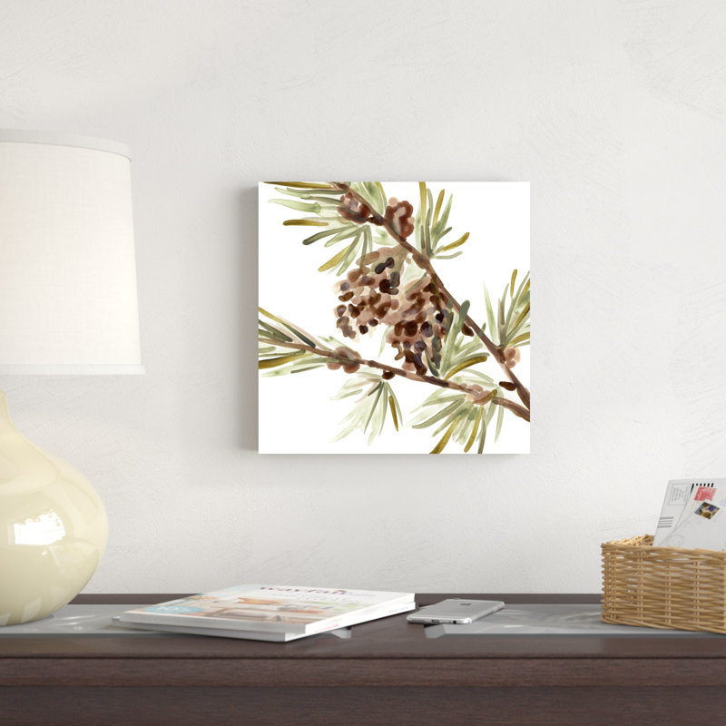 " Simple Pine Cone II " by June Erica Vess Painting Print, 12" H x 12" W