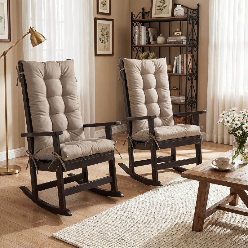 Coussin de siège / dossier Adirondack pour l'extérieur / intérieur 5 po avec attaches, Khaki