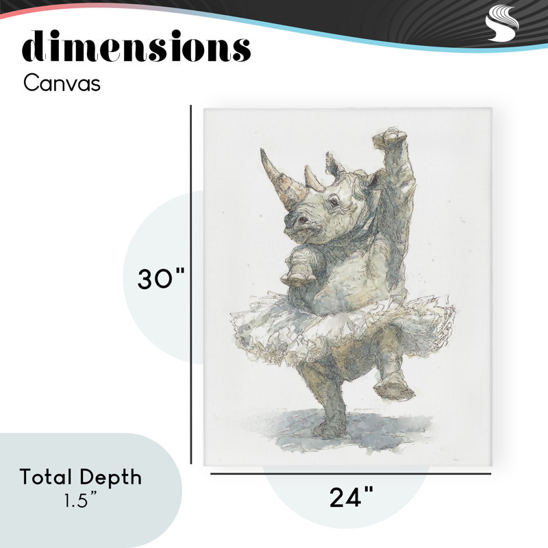 Toile de ballet rhino tutu, design par Ziwei Li, H 30 po x l 24 po