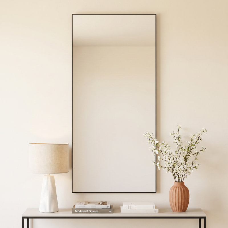 Eaton Metal Rectangle Mirror, Black