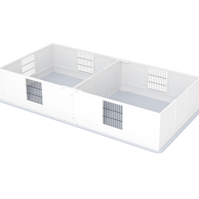 Boîte de mise bas pour chien - Grands panneaux amovibles, stables, l 96,1 po x l 47,2 po, H 18,9 po, grand contenant respirant, 96,1 l, 47,2 l x l 18,9 h