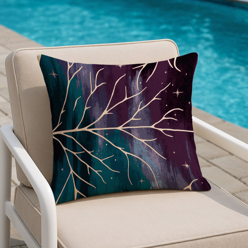Moonlit Vines Indoor And Outdoor Throw Pillow, Square 20"
