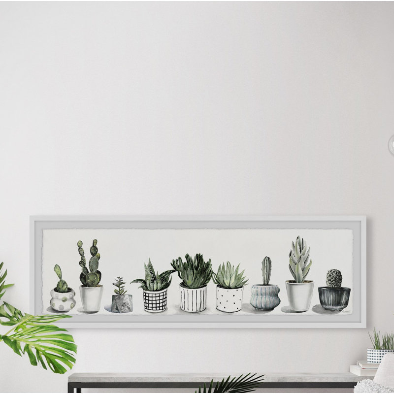 " Cacti Group " Painting Print, 10" H x 30" W x 1.5" D
