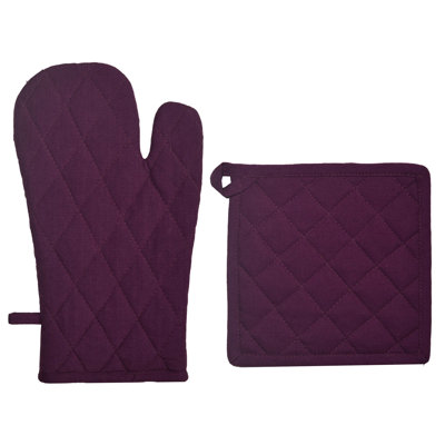 Dunroven House, Inc. Cotton Potholder & Oven Mitt Set