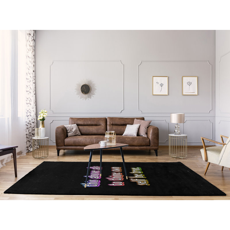 Quotes Chenille Indoor Rug, Rectangle 5' x 7'