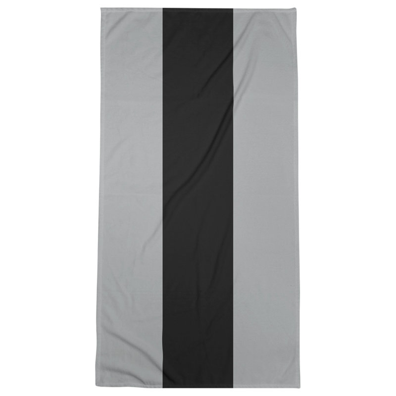 Lightweight Bath Towel, Silver/Black/Silver, Poly/Cotton
