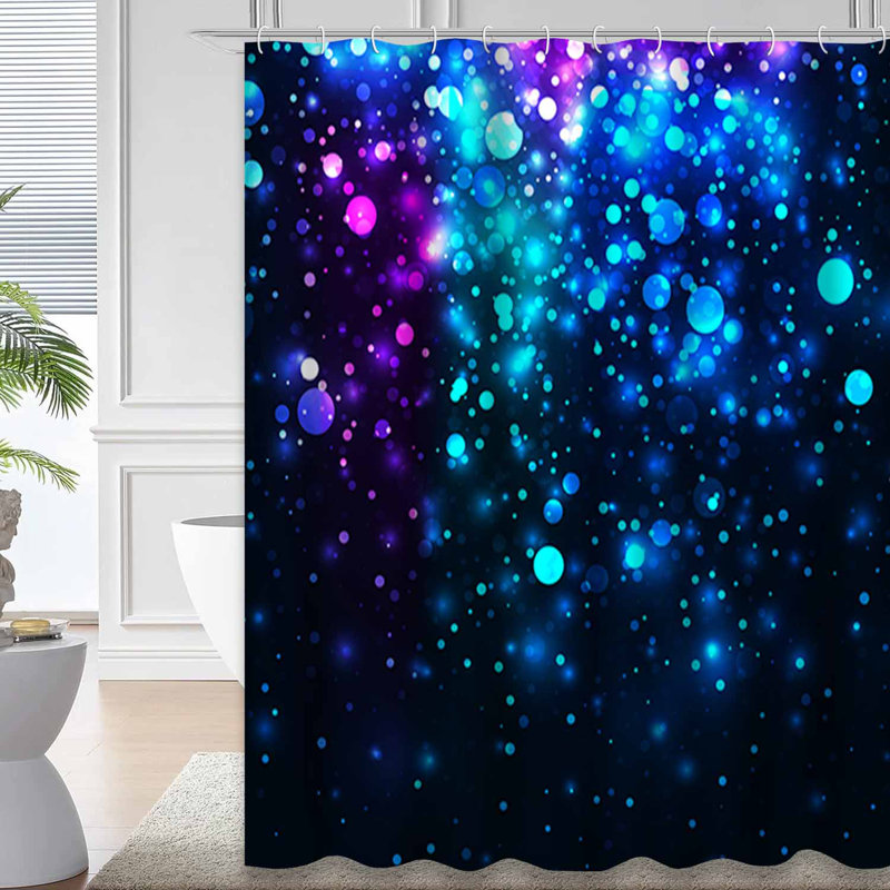Rideau de douche arc-en-ciel avec 12 crochets Rainbow Light, L 72 po x l 72 po