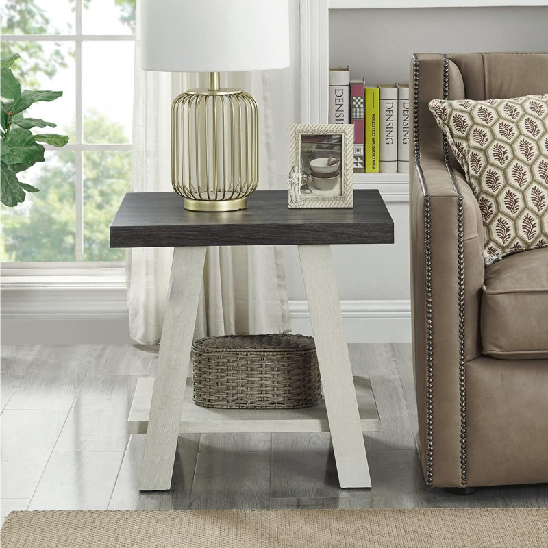 Table d'appoint Athens, Noyer, Gris, L 23,5 po x P 14 po x H 22 po