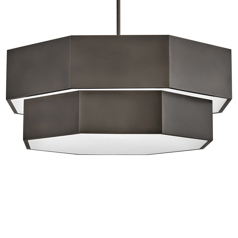 Hinkley Facet Convertible Chandelier, Black Oxide