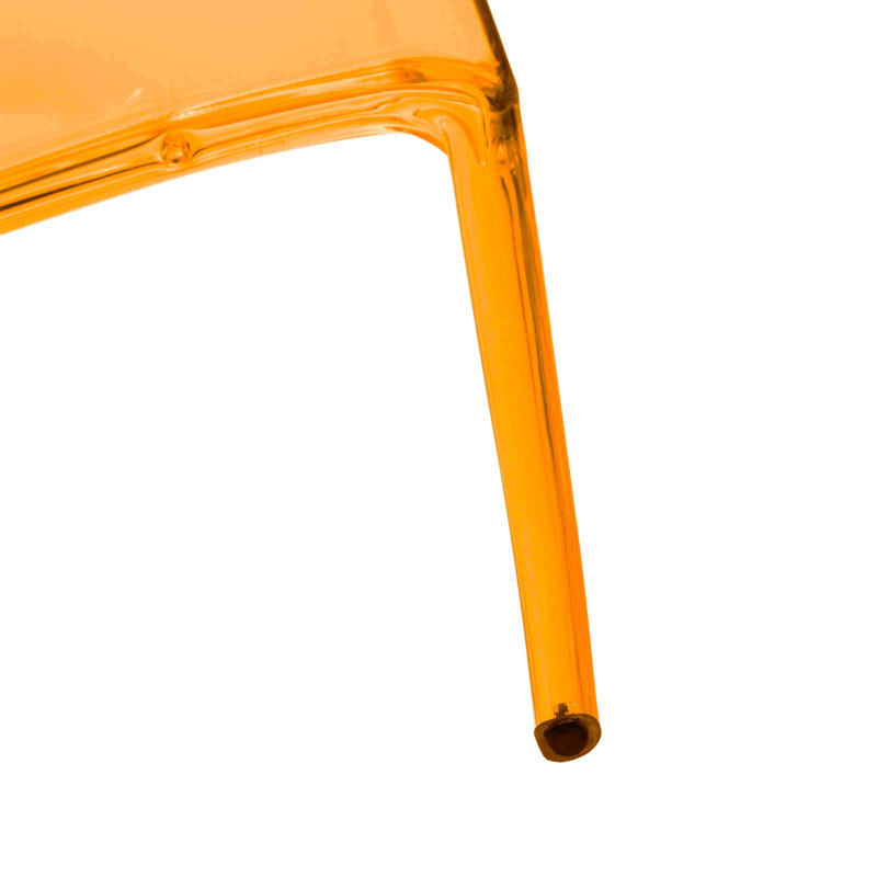 Chaise de salle à manger empilable Lade, Orange transparent, Individuel
