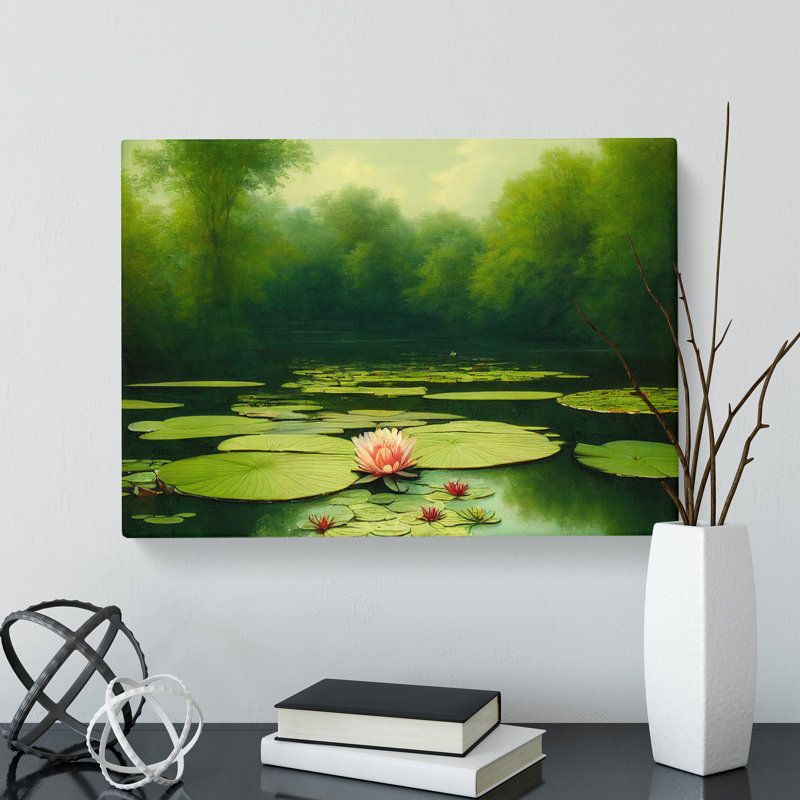 Special Water Lily Pond Vol.4 - Wrapped Canvas Painting, 50cm H x 76cm W x 3cm D