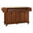 Kitchen Island with Rubber wood Countertop, Kitchen Cart on 5 Wheels with Storage Cabinet and 2 Top Drawers and A center double layered storage drawer for Dinning Room, Mahogany-1733090415