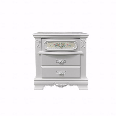 Table de chevet 2 tiroirs avec motifs floraux