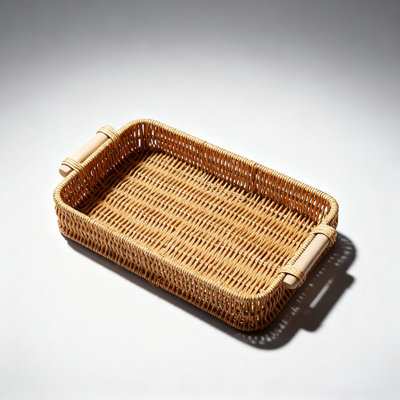 Handwoven Square Bread Basket With Wooden Handles - Durable PP Material, Scratch-Resistant, Easy To Clean, Mold-Proof, Flexible And Safe For Food Storage