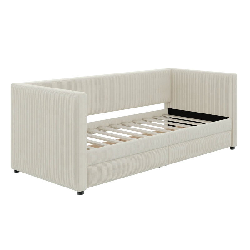 Gaest Upholstered Daybed Storage Bed, Beige
