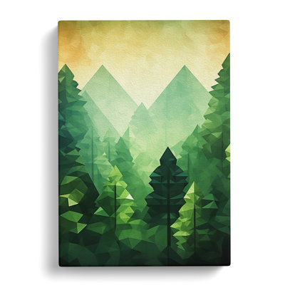Spring Forest Geometric - Wrapped Canvas