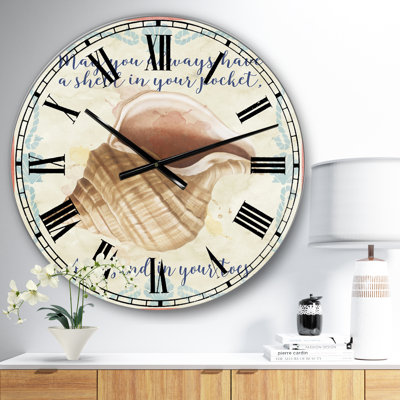 Sea Shells-B - Oversized Nautical & Coastal Wall Clock