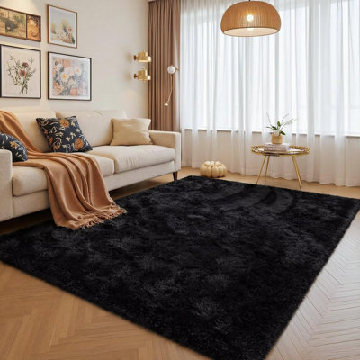 Phyllida Solid Colour Shag Area Rug