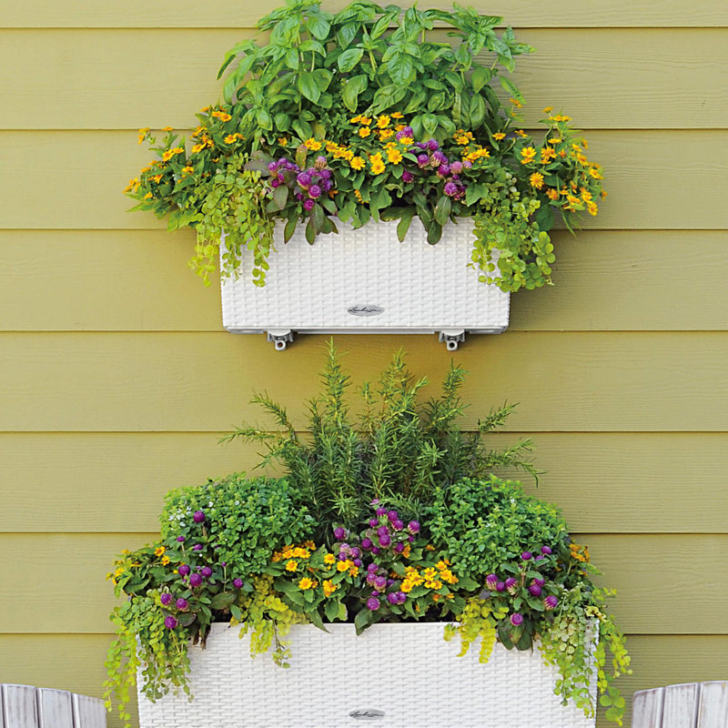 Balconera Window Box Planter, White, 19 cm H x 79 cm W x 19 cm D