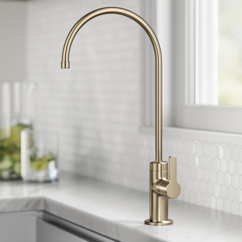 Robinet filtre à eau à poignée simple KRAUS Oletto pour osmose inverse, Bronze champagne antique