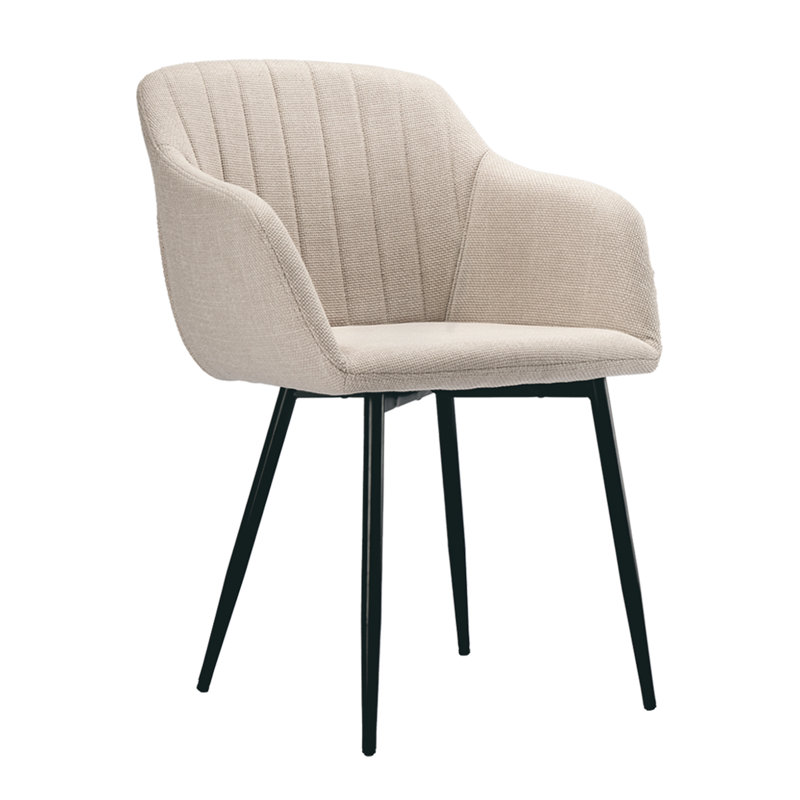 Ohio Upholstered Dining Chair, Linen Beige, 4