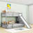 Twin Over Full Bunk Bed With Slide And Storage Staircase, Shelves-1600192745