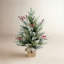 Mini sapin de Noël artificiel en flocage en forme de pin - 24 po - non éclairé