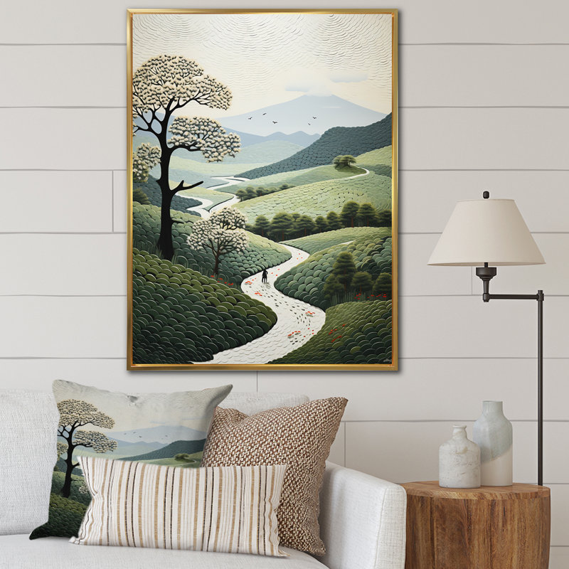 Audri Native Art Paysages sacrés I, H 40 po x l 30 po x P 1,5 po, Cadre flottant doré