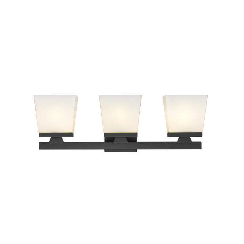 Meuble-lavabo 3 lumières Panora, Noir mat