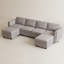 Canapé modulaire modulaire en velours 5 pièces Vashudev-68749156