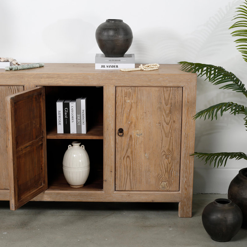 Capri 86.6'' W Solid Wood Sideboard