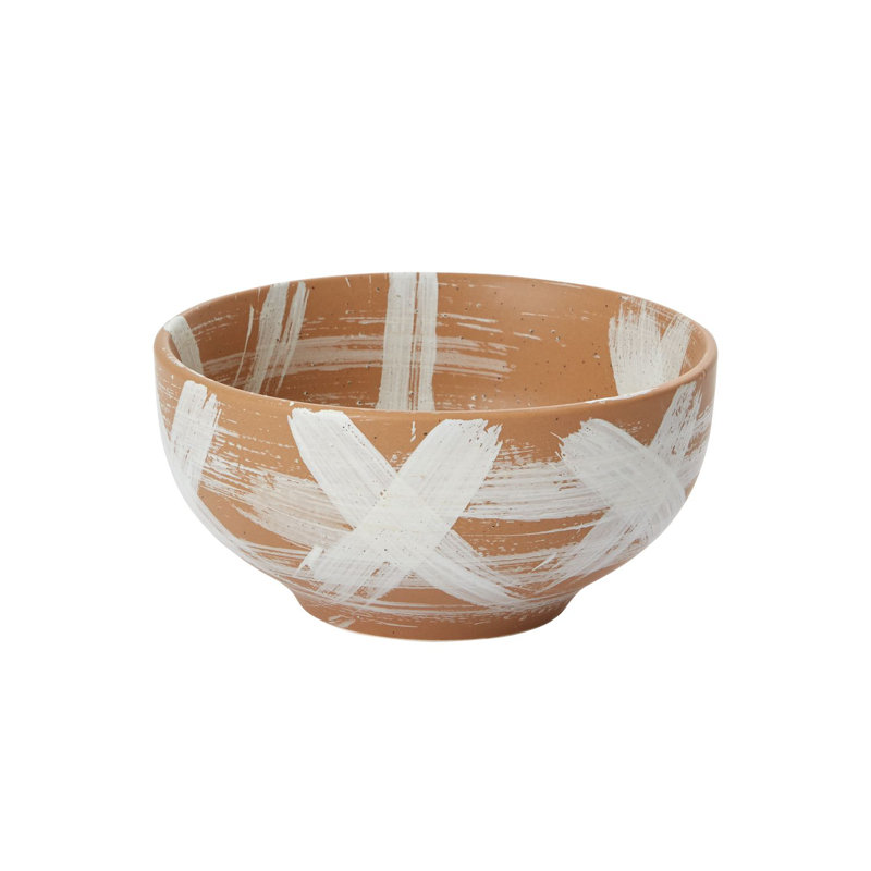 Bol décoratif Balf en céramique beige / blanc