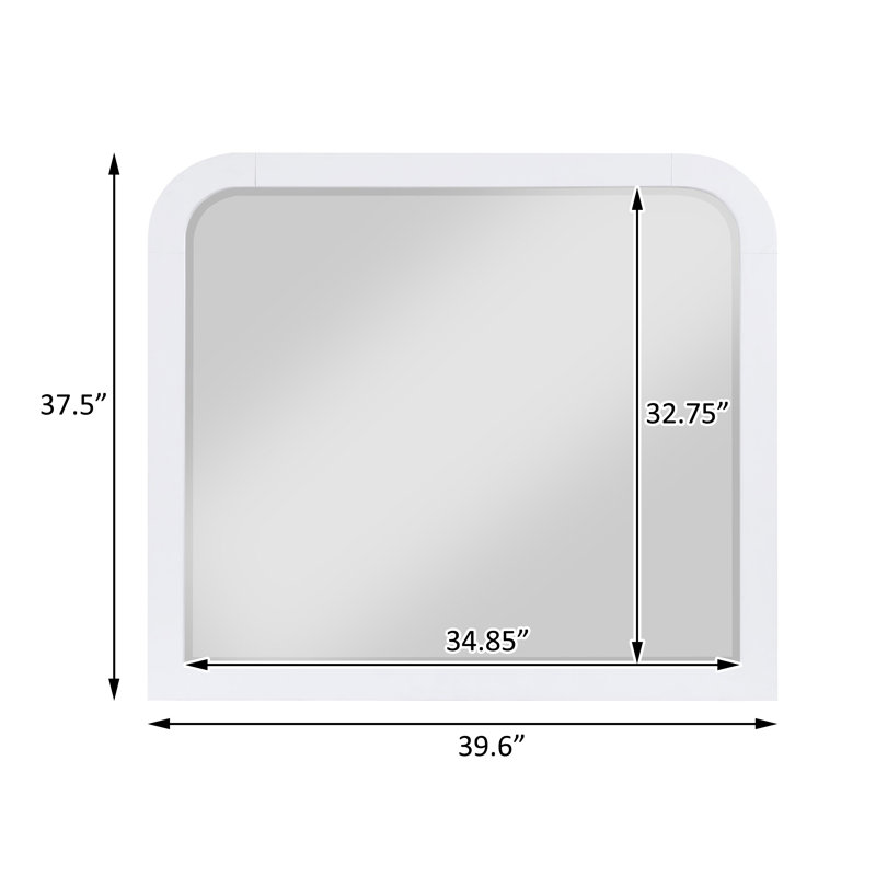 Miroir de commode blanc perle