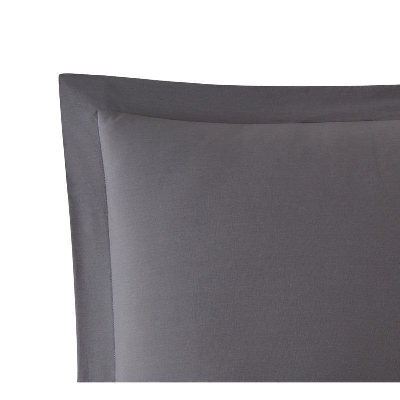 Jededian 100% Cotton Percale Duvet Cover Set, King Duvet Cover + 2 Shams, Gray