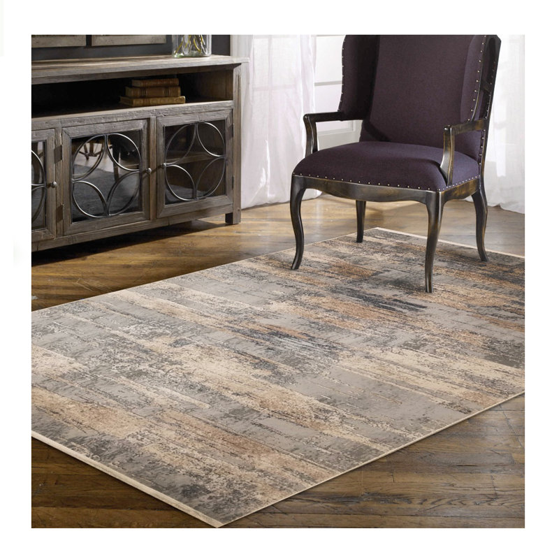 Tapis de zone brun/gris 6,5 pi x 10 pi abstract Piersten