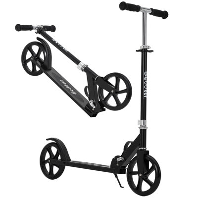 Kick Scooter for Kids, Teens & Adults, Foldable Lightweight 2-Wheel Design, Adjustable Handlebar, Aluminum Frame – Black