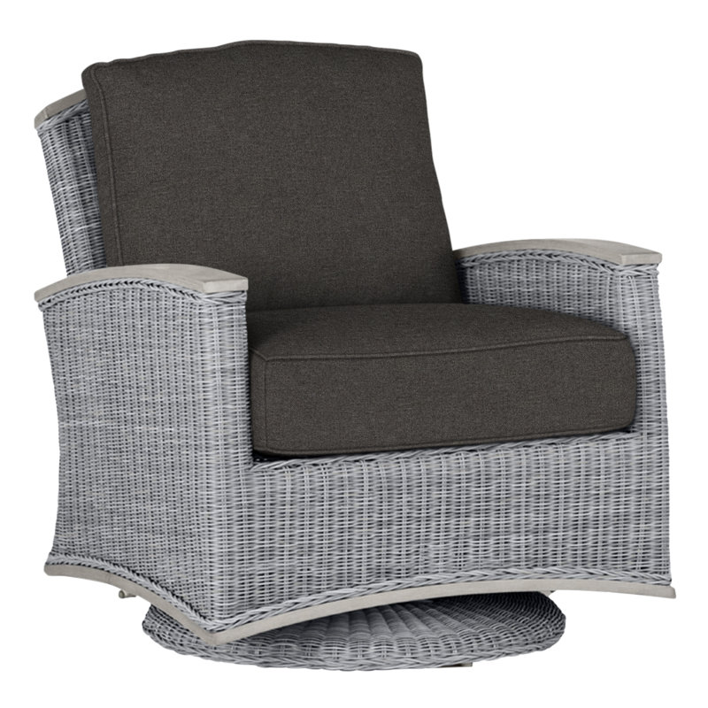 Fauteuil oscillant tissé Astoria - Huître / huître, Chambray Rollo, Welt + bourre standard, Huître
