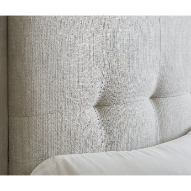 Adlia Full/Double Wire-Brushed Solid Wood Upholstered Storage Platform Bed with Tufted Headboard