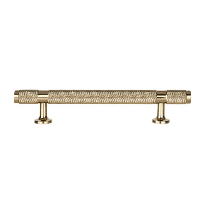 Polished Gold "Rivet" T-Bar Knurled Drawer Pull, 6 3/10"